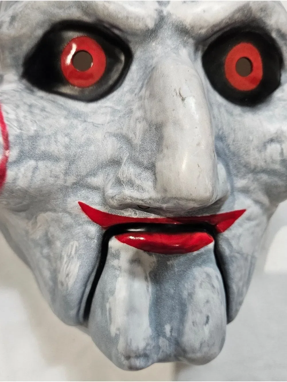 SAW Billy Puppet Vacuform Mask Red Eyes Horror Costume Trick or Treat Studios
